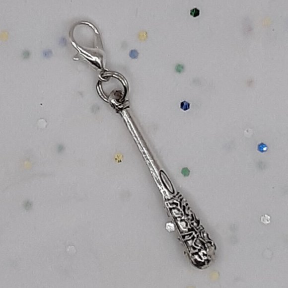 COPY - Negan's Barbed Wire Bat Lucille Walking Dead Zipper Pull Charm Zombies U… - Picture 2 of 5